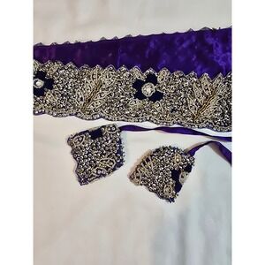 Baba Clothing LA Embellished‎ Beaded Sash Belt Purple India Handmade